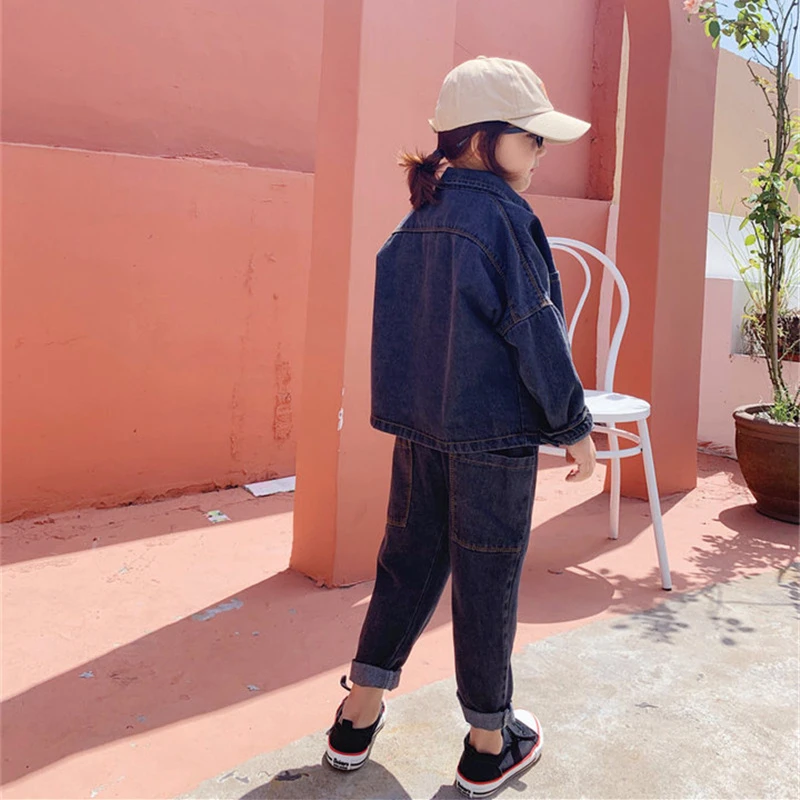 Комплекты детской одежды 2019 новые джинсовые маленькие девочки и мальчики куртка