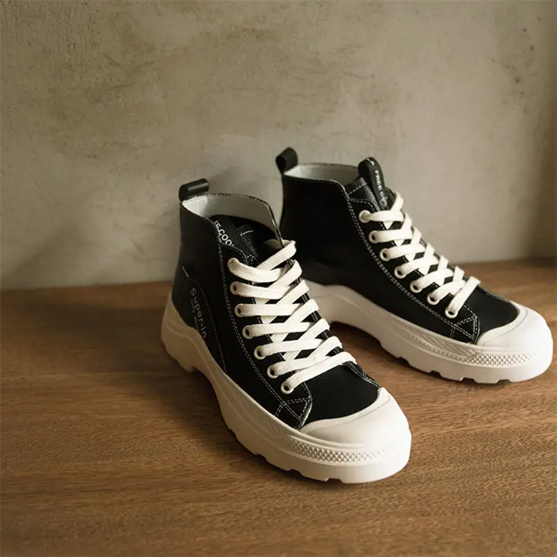 FEDONAS Fashion Women Flats Sneakers Genuine Leather Corss-tied Casual Shoes Woman Round Toe Student Shoes Flats - Цвет: Черный