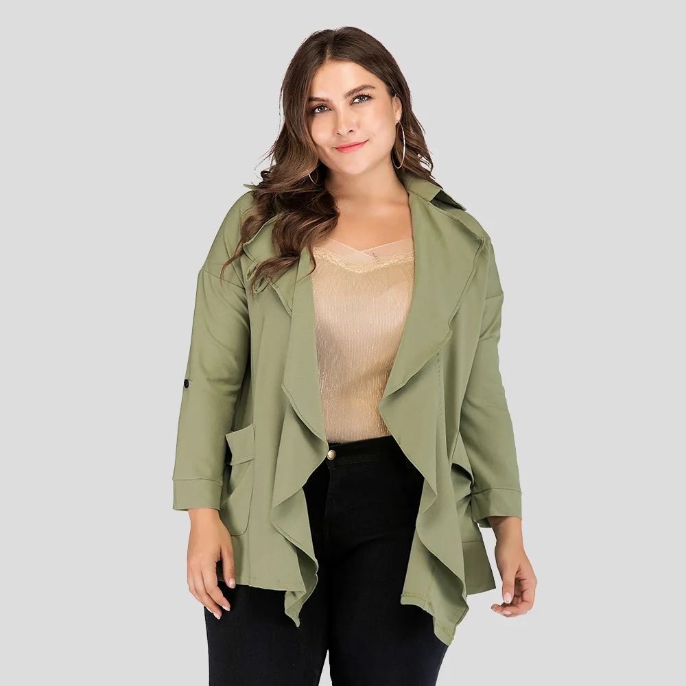

Roken Evan Spring 2022 Plus-size Women's Trench Coat Loose Casual Women's Coat European Fashion