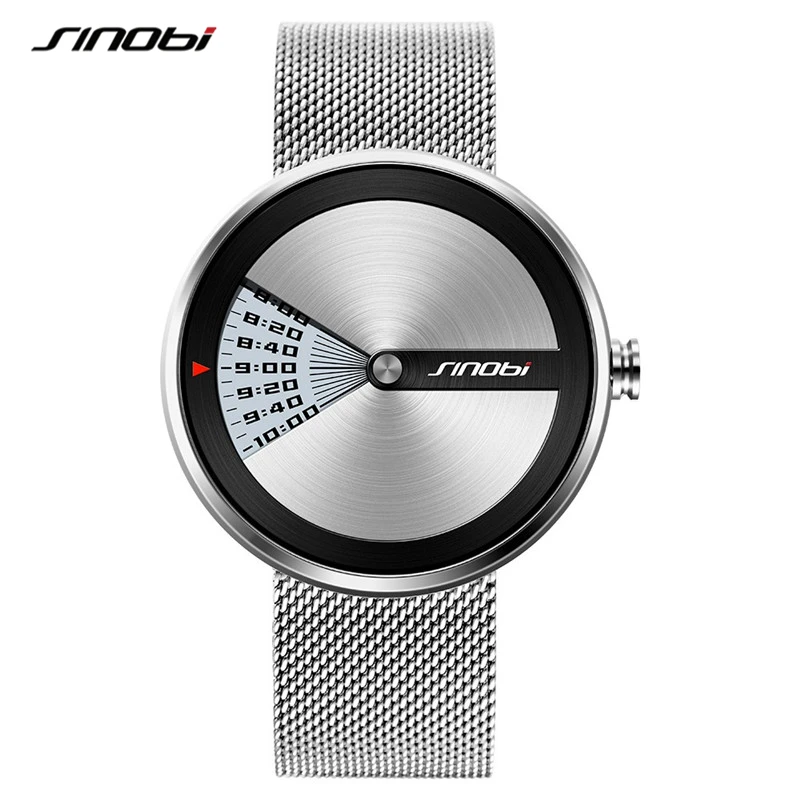 Silver 9784 SINOBI Relogios Com Pulseira de Tira Milan Criativos Relogio Esporte e Criativo Frete Free Pulseira Armadura Mostrador - Цвет: Silver 9784