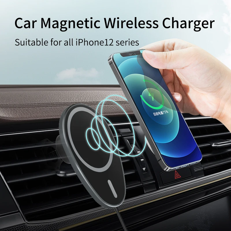 

15W Magsafe Car Wireless Charger for iPhone13 12 Series Car Magnetic Bracket Mobile Phone Charger