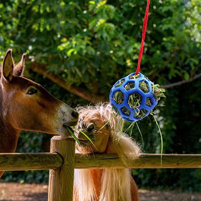 Horse Treat Ball Hanging Hay Feeder Toy Multipurpose Feeding for Stable Stall Trailer Rest B2Cshop | Спорт и развлечения