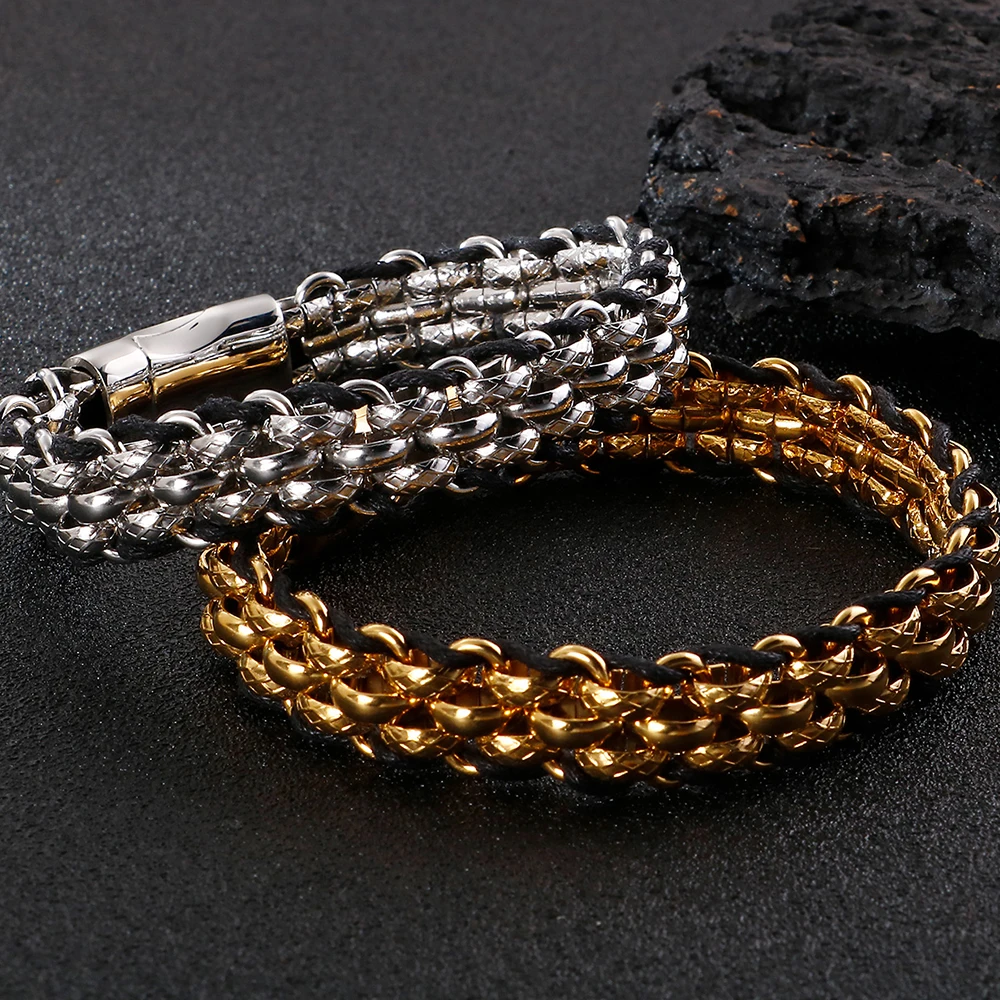 Браслет цепочка мужской Плетеный из нержавеющей стали|Цепочки и браслеты| |