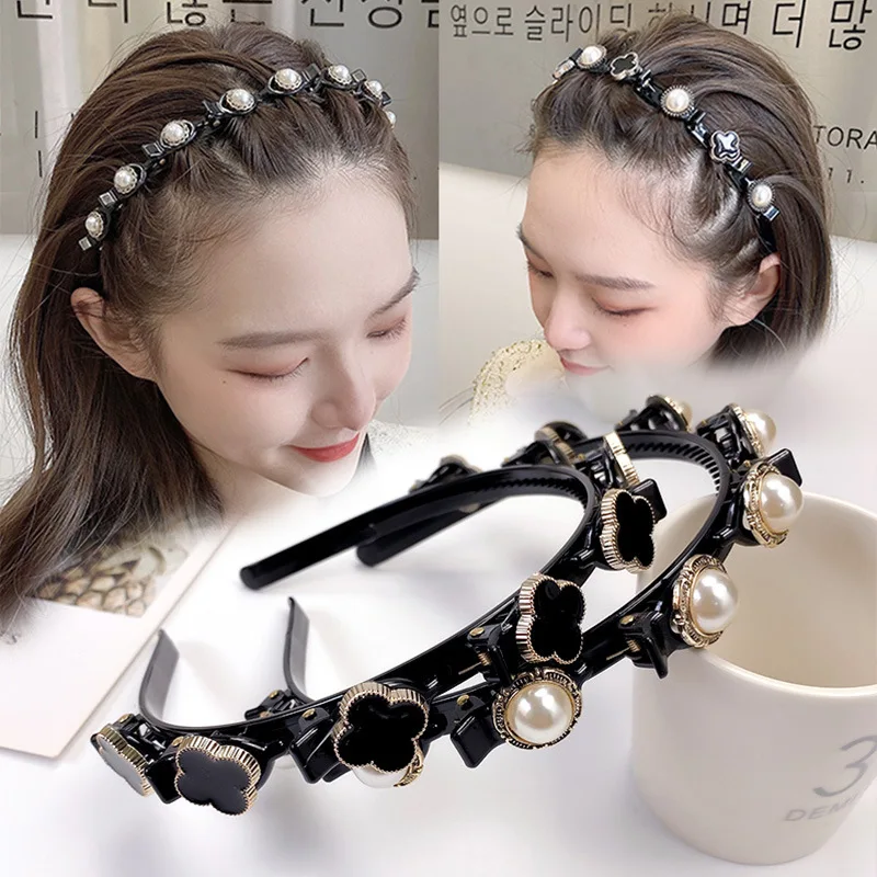 

Повязка на голову женская, двухслойная, пластмассовая, плетеная, 2021