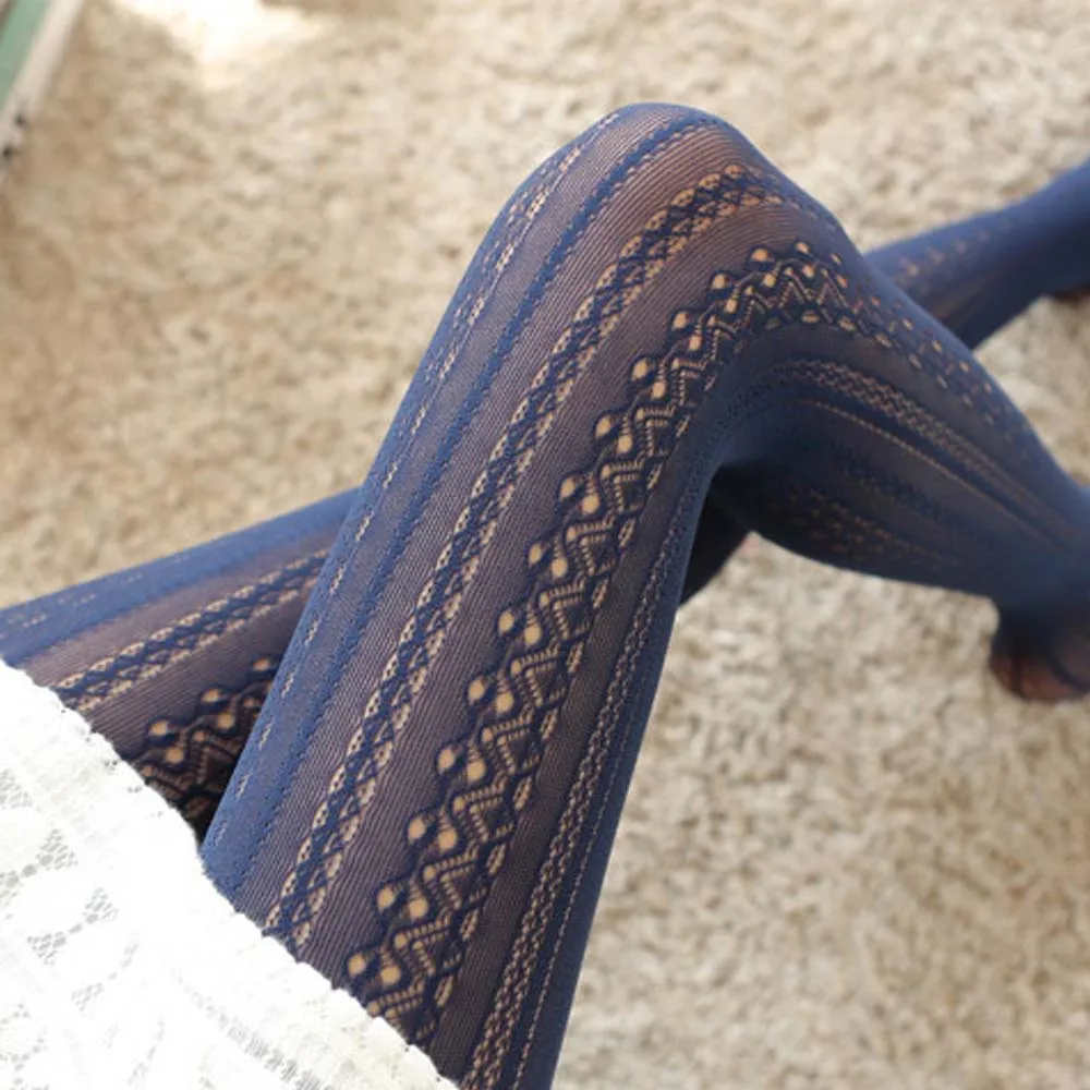 Трикотажные хлопковые женские чулки модные теплые Вязаные кружевные ажурные