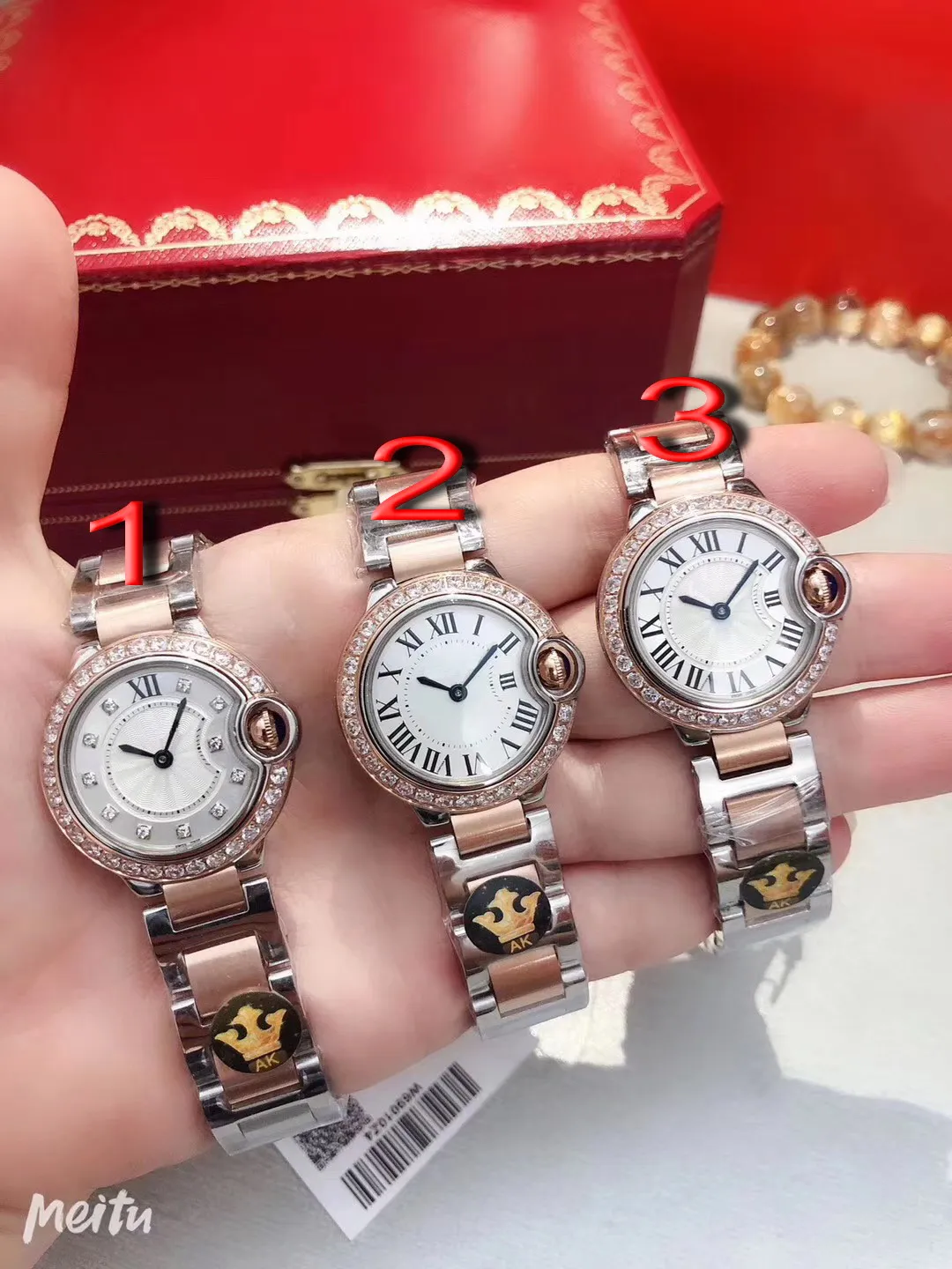 

Classic New Women Rose Gold Silver White Rome Diamonds Bezel Japanese Quartz Stainless Steel Sapphire Lady Watch 28mm AAA+