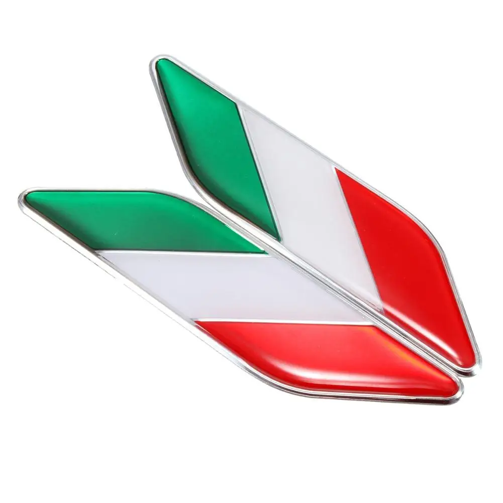 

80% HOT SALES!!! 2Pcs 3D Italian Flag Adhesive Car Sticker Badge Waterproof Emblem Styling Decor