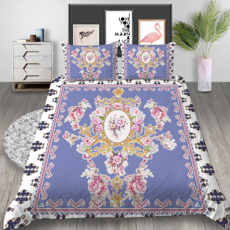 

Thumbedding Badge Bedding Set King Size Creative Fashion Duvet Cover Blue Queen Twin Full Single Double Unique Design Bed Set