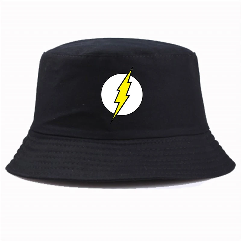 

Fashion Summer style hats The BIG BANG Theory Print Bucket hat The lightning The Flash Unisex fisherman hat