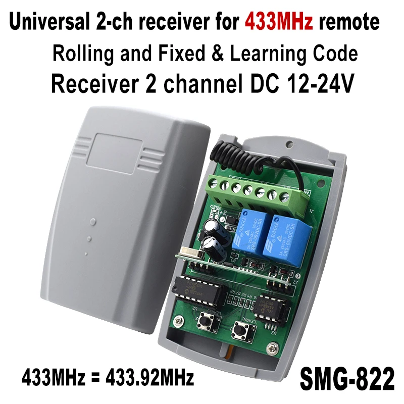 

433mhz receiver for DOORHAN ALUTECH AT-4 MOTORLINE BENINCA PUJOL NOVA DITEC garage door remote control 433.92MHz receiver