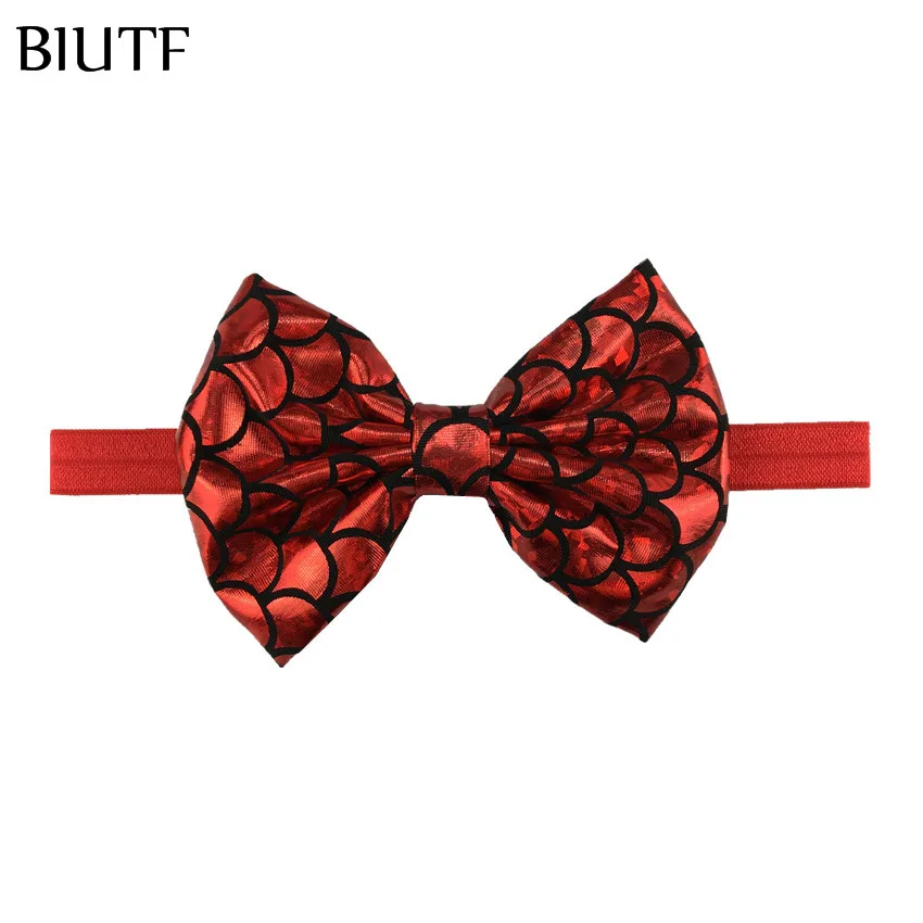 20 шт./лот DIY бутик эластичная лента повязка с 5 ''мягкая ткань Русалка волос лук