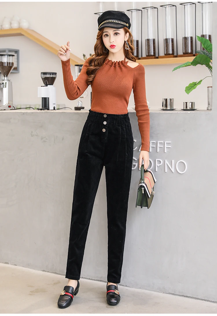 Women Corduroy Pants Vintage Casual Warm Woman Corduroy Trousers Loose Harem Pant S-5XLPlus Size Autumn Winter New Fashion