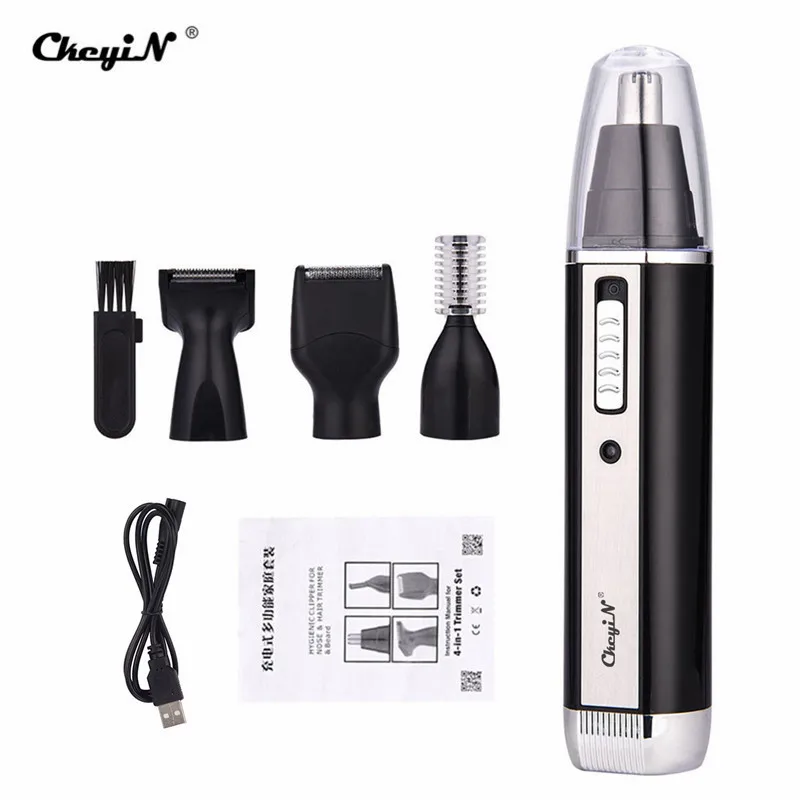 

4 in 1 Multifunctional Trimmer Set Rechargeable Nose & Ear Hair Trimmer Eyebrows Trimmer Sideburns Trimmer Beard Shaver