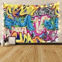laeacco tapestry graffiti street culture wall hangings home wedding restaurant shop college living room decoration polyester