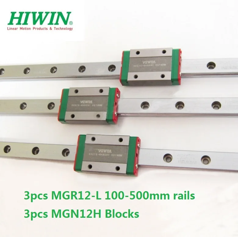 3 шт. Hiwin рельса MGN12-L 100/200/250/300/330/350/400/450/500 мм+ 3 шт. MGN12H для горного велосипеда блоки для ЧПУ