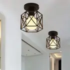 Светильник Потолочный Железный для коридора, минималистичный скандинавский винтажный для балкона, кухни, лампа для потолка, фойе, железные входные потолочные светильники E27