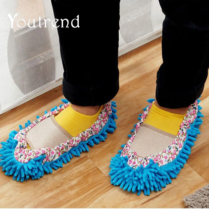 1 пара тапочек для очистки пыли Швабра мытья полов Тапочки Для Мытья Полов