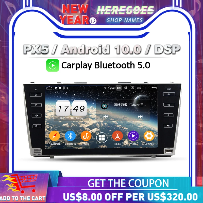Автомобильный DVD плеер 9 дюймов IPS DSP Android 10 0 4 Гб ОЗУ 64 ПЗУ Wi Fi 4G Bluetooth RDS радио GPS