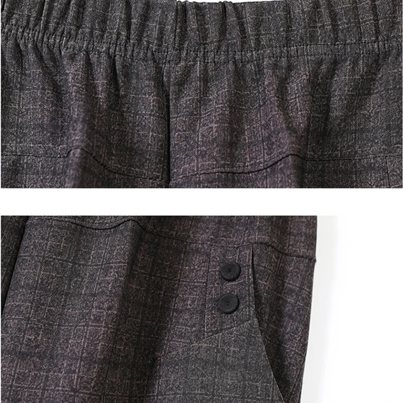 Брюки-шаровары женские осенне-зимние теплые свободные с эластичным поясом в