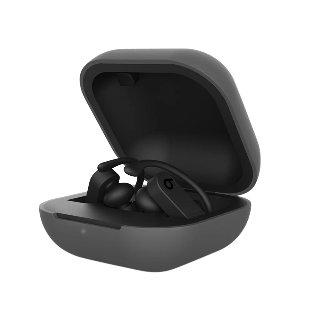 Dark grey Силиконовый чехол для наушников для Beats Powerbeats Pro, беспроводные Bluetooth спортивные наушники, чехол, чехлы из ТПУ, мягкая зарядная коробка, оболочка - Цвет: Dark grey