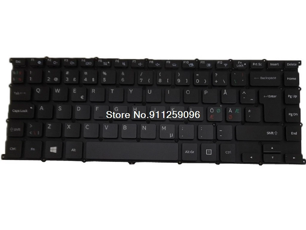 

Laptop Keyboard For Samsung NP930X5J NP940X5J 930X5J 940X5J Nordic NE BA59-03877H With Backlit Without Frame Black New