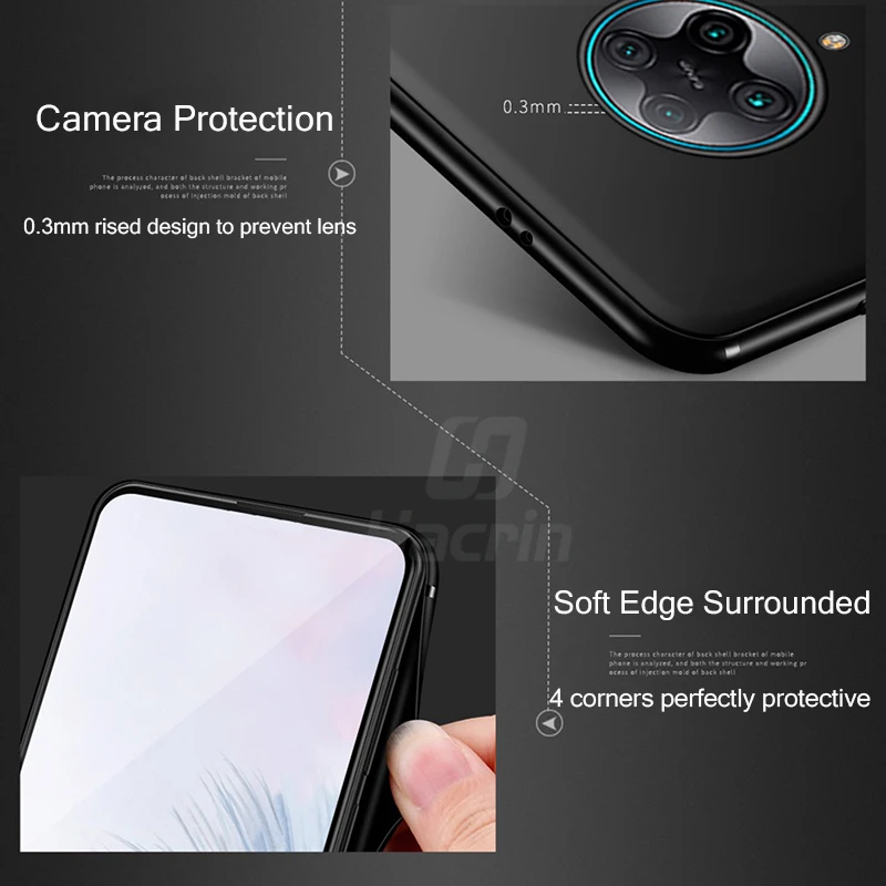 Hacrin Case For Xiaomi Pocophone F2 Pro Soft TPU Slim Shockproof Matte Cover Poco Phone Bumper | Мобильные телефоны и