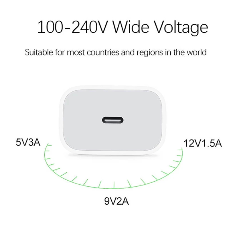 Быстрое зарядное устройство 18 Вт кабель USB C для iPhone 11 Huawei P20 / Pro Lite P30 mate 20 lite pro Nova 3e