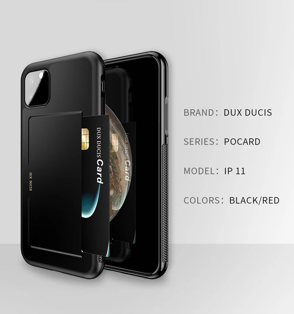 DUX DUCIS PU кожаный чехол для карты для iPhone 11 Роскошный кошелек карта задняя крышка для iPhone 11 Pro Max противоударный чехол Funda