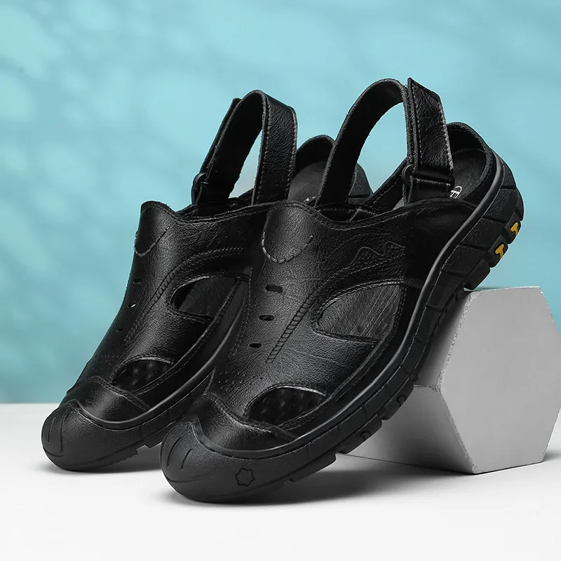 

Мужские сандалии ручной работы, Нескользящие и износостойкие Легкие уличные сандалии известного бренда, удобные повседневные сандалии для...