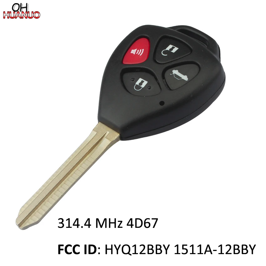 4/3 + 1 кнопочный дистанционный ключ 314 4 МГц 4D67 чип для TOYOTA Camry FCC ID: HYQ12BBY 1511A 12BBY|Ключ