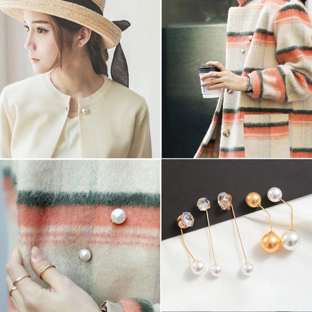 1 шт. модные простые Стразы с имитацией жемчуга булавки для хиджаба шарфа