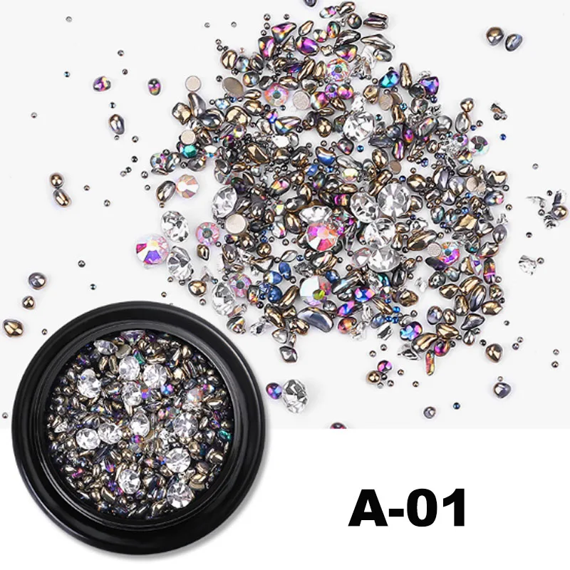1 коробка красочные 3D Стразы для дизайна ногтей DIY маникюр Шарм хрустальные камни