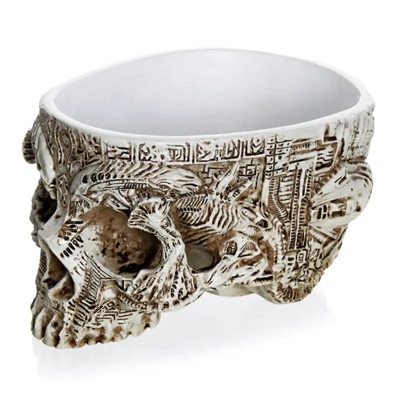 Ручной резной цветочный горшок с черепом ваза суккулент для растений сад