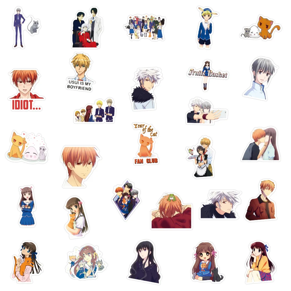 10/50pcs Anime Fruits Basket Stickers for Stationery Laptop Guitar Luggage Phone Waterproof Graffiti Sticker Decal Kid Toy