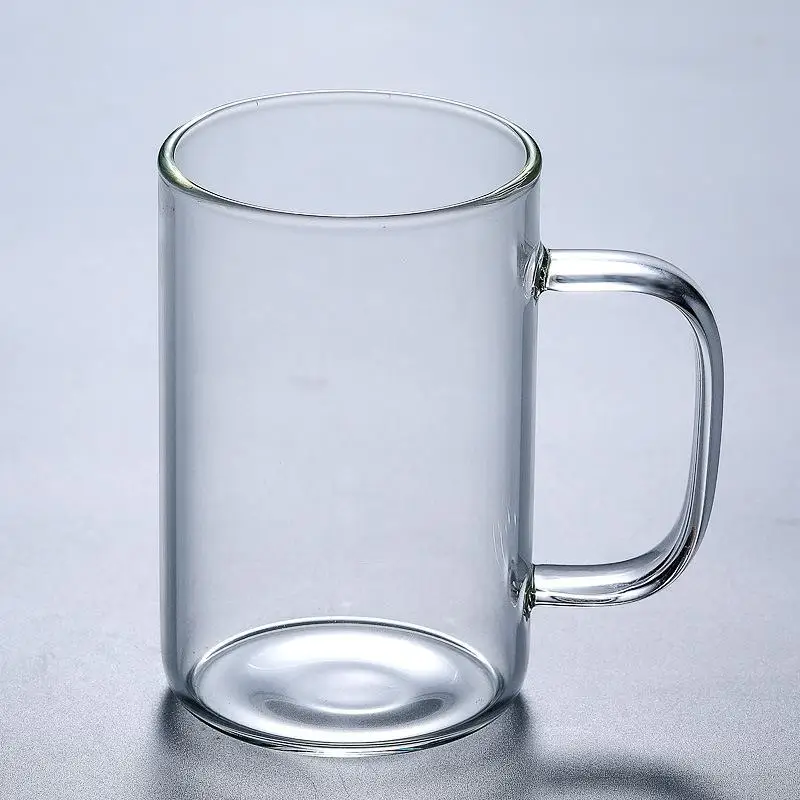 350 мл офис стеклянный стакан для воды бытовой цветная стеклянная ручка чашки