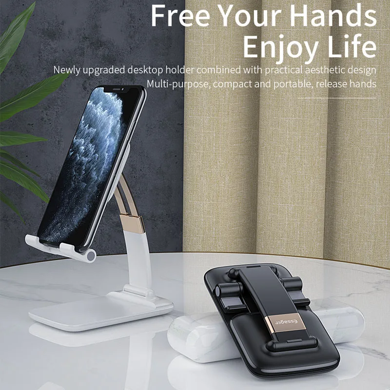 essager desk mobile phone holder stand for iphone ipad tablet desktop holder stand adjustable foldable gravity cell phone holder free global shipping