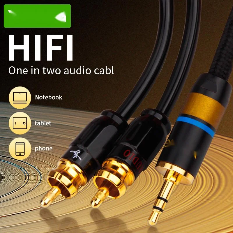 Aaqg RCA hi fi стерео кабель 3 5 мм к 2rca аудио вспомогательный разъем и для домашнего