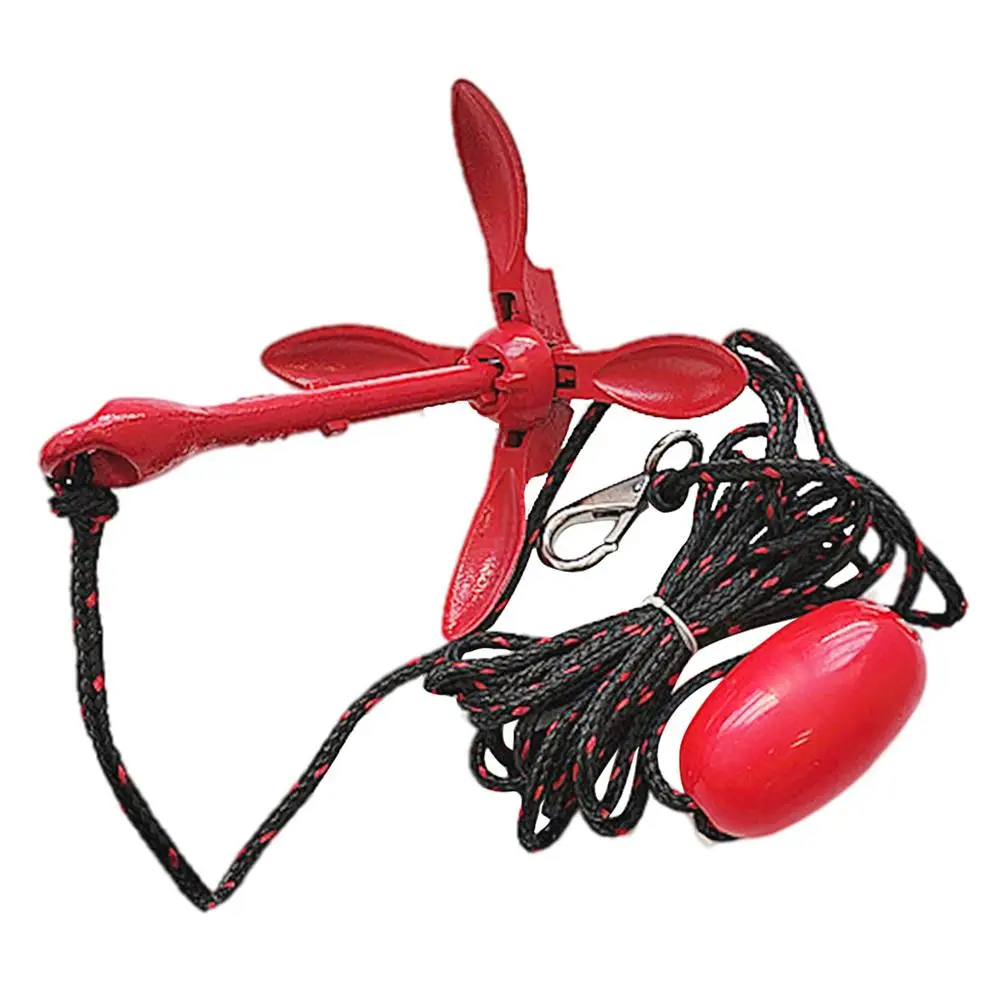 

Carbon Steel Anchor Set Galvanized Plastic Sprayed Folding Abrasion-resistant Anchor Kit Boat Anchor Combination Kayak Accessori