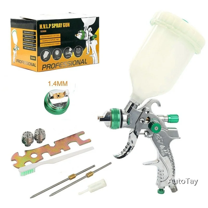 

Краскопульт HVLP со стальным соплом 1,4 мм, 600 мл, для покраски автомобилей, мебели, набор для самостоятельного покраски, электрический пистолет-распылитель, инструмент для ремонта автомобиля
