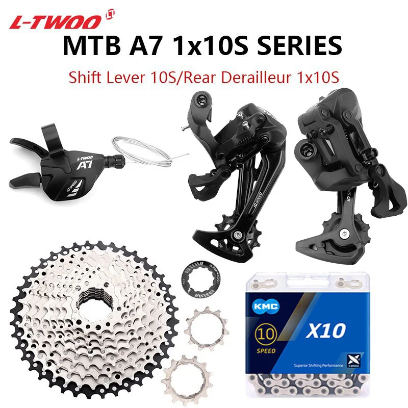 

LTWOO A7 1x10 Speed MTB Shifter Derailleurs 10V Group with KMC X10 Chains 11-40T/42T/46T/50T Cassettes 10S Mountain Bike Sets