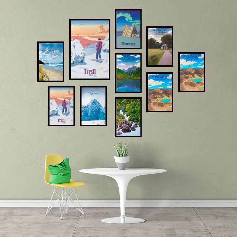 

Tongariro Alpine Crossing Poster New Zealand Travel North Island National Volcanic Park Mount Art Poster for Bedroom Home Decor