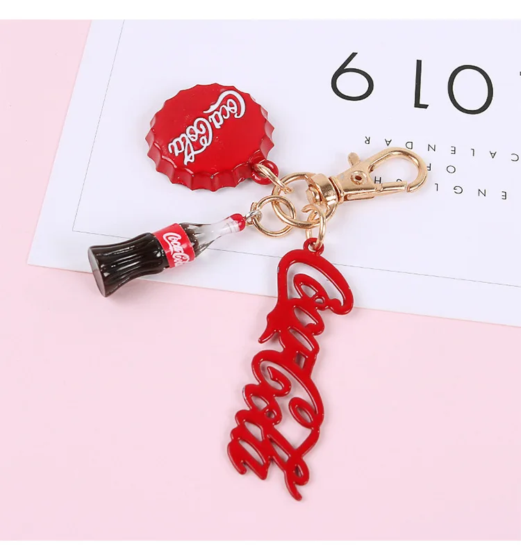 New Cute Cartoon Coke Bottle Key Chain Creative Bag Pendant Student Backpack Accessories | Chains