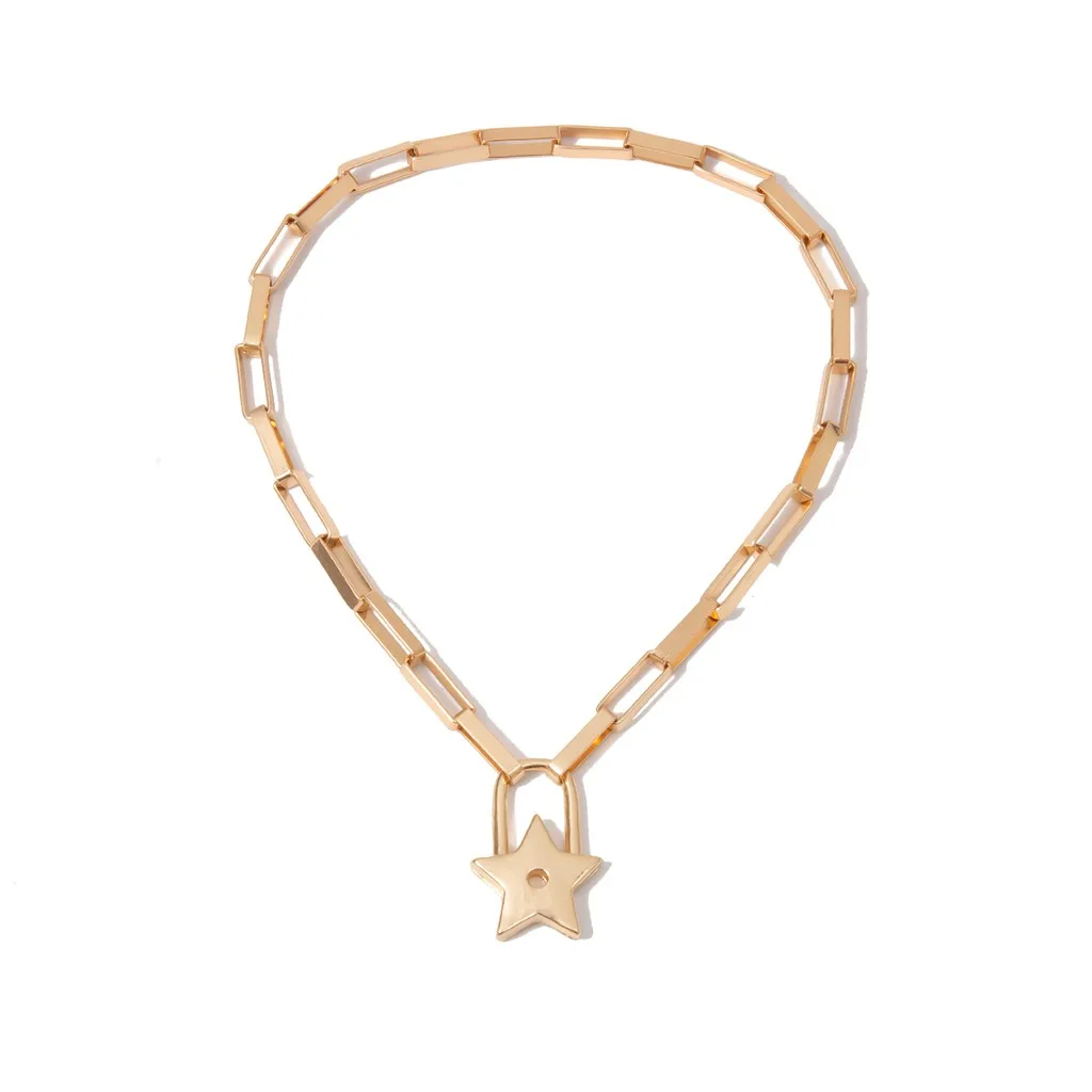 Женское винтажное ожерелье с цепочкой и замком|Ожерелья подвеской| |