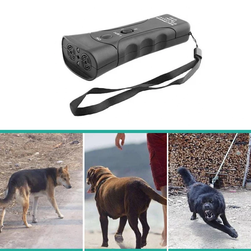 

LED Ultrasonic Dog Repeller Pet Anti Dog Barking Pet Trainer Dog Repeller Gentle Chase Training Double Head Trumpet Dog Repeller