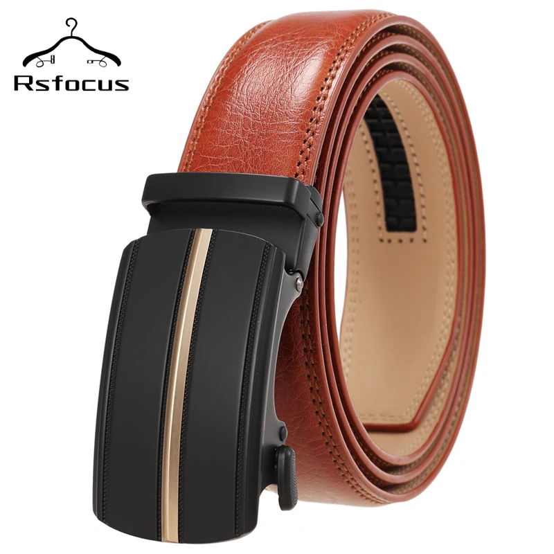 

Ремень мужской с автоматической пряжкой, люксовый деловой ремень, черный, красный, коричневый, R56