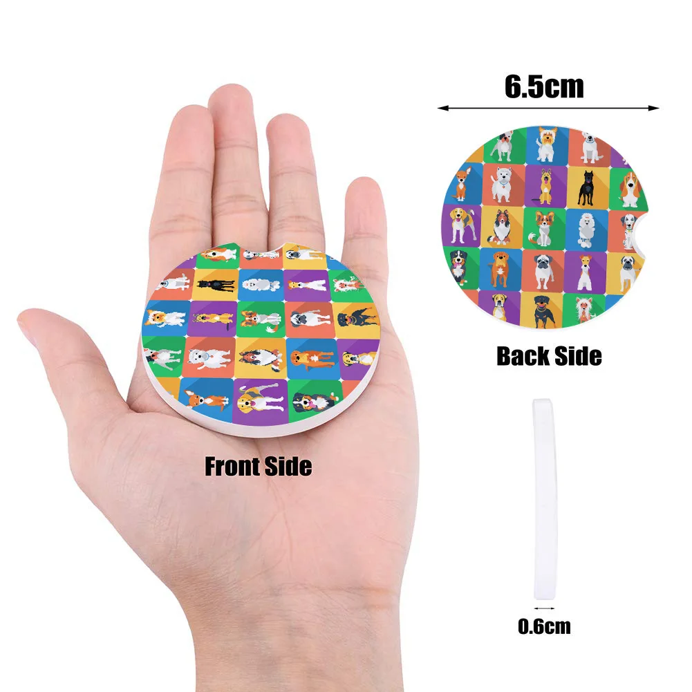 Мультяшная собака автомобильные подставки набор термостойкие салфетки коврик