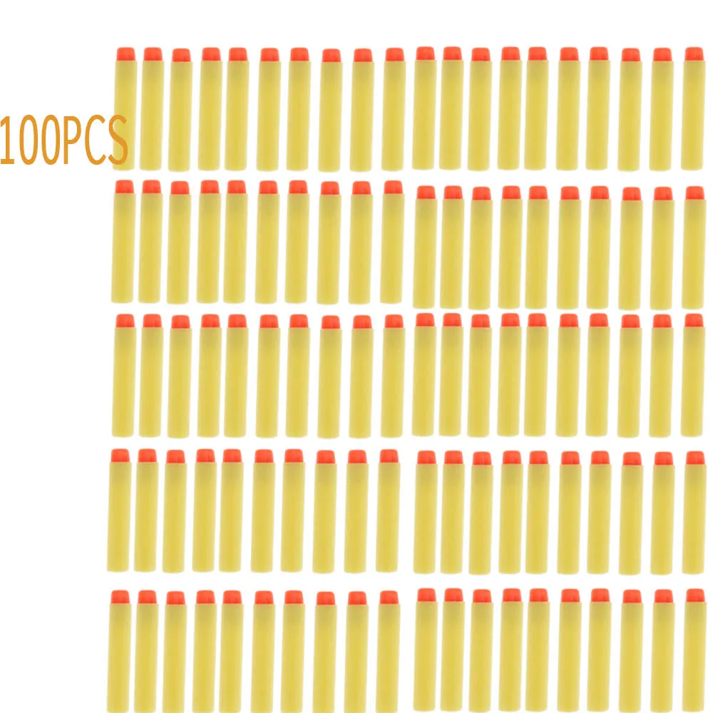 100Pcs-Yellow 30/50/100 шт. EVA мягкие пули для водомет Nerf Darts дырочку головы 7,2 см заправка игрушка дартс пистолет пули для настрйки серии Бластеры - Цвет: 100Pcs-Yellow