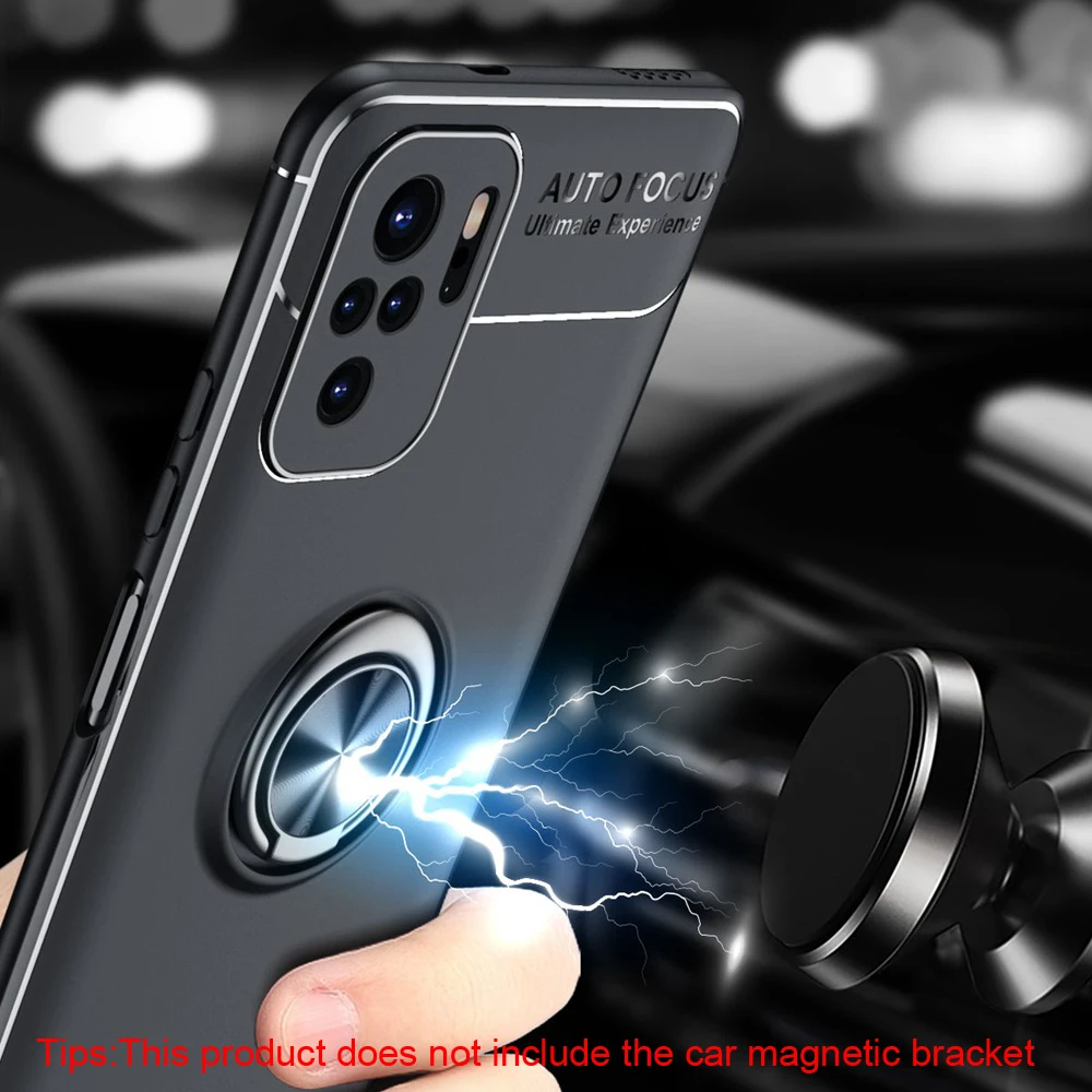 keysion shockproof phone case for redmi note 10 pro 5g 10s 10t silicone ring stand phone back cover for xiaomi poco m3 pro 5g x3 free global shipping