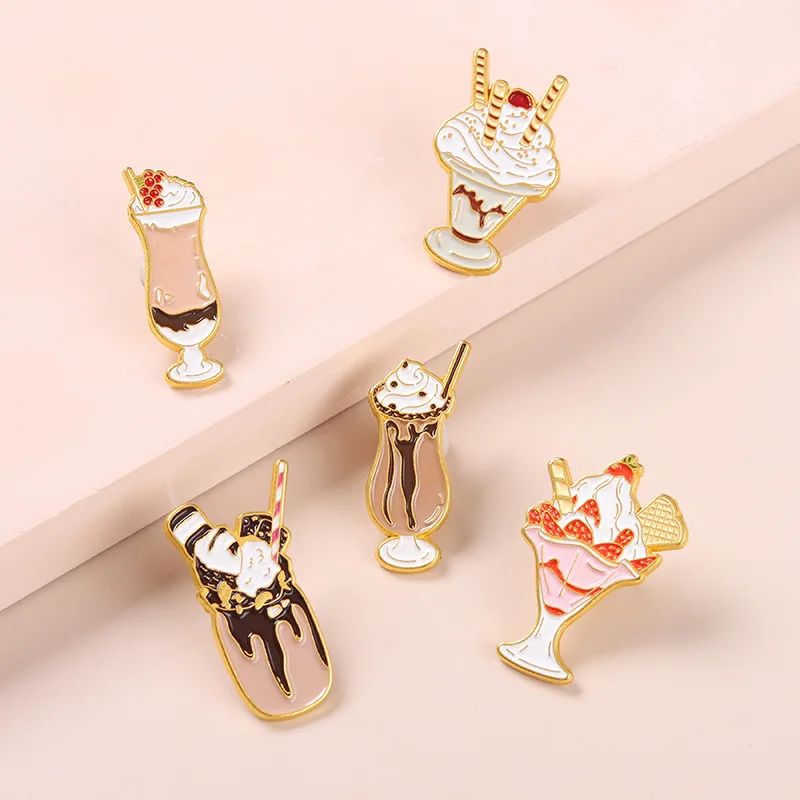 

Fashion Metal Cartoon Cream Ice Cream Badge Women's Popular Cute Brooch Campus Party Accessories