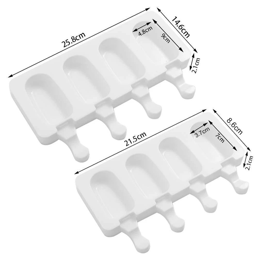 

4 Cells Silicone Mold Ice Cream Mold Popsicle Mould DIY Homemade Dessert Freezer Fruit Juice Ice Cream Machine Pop Maker Mould